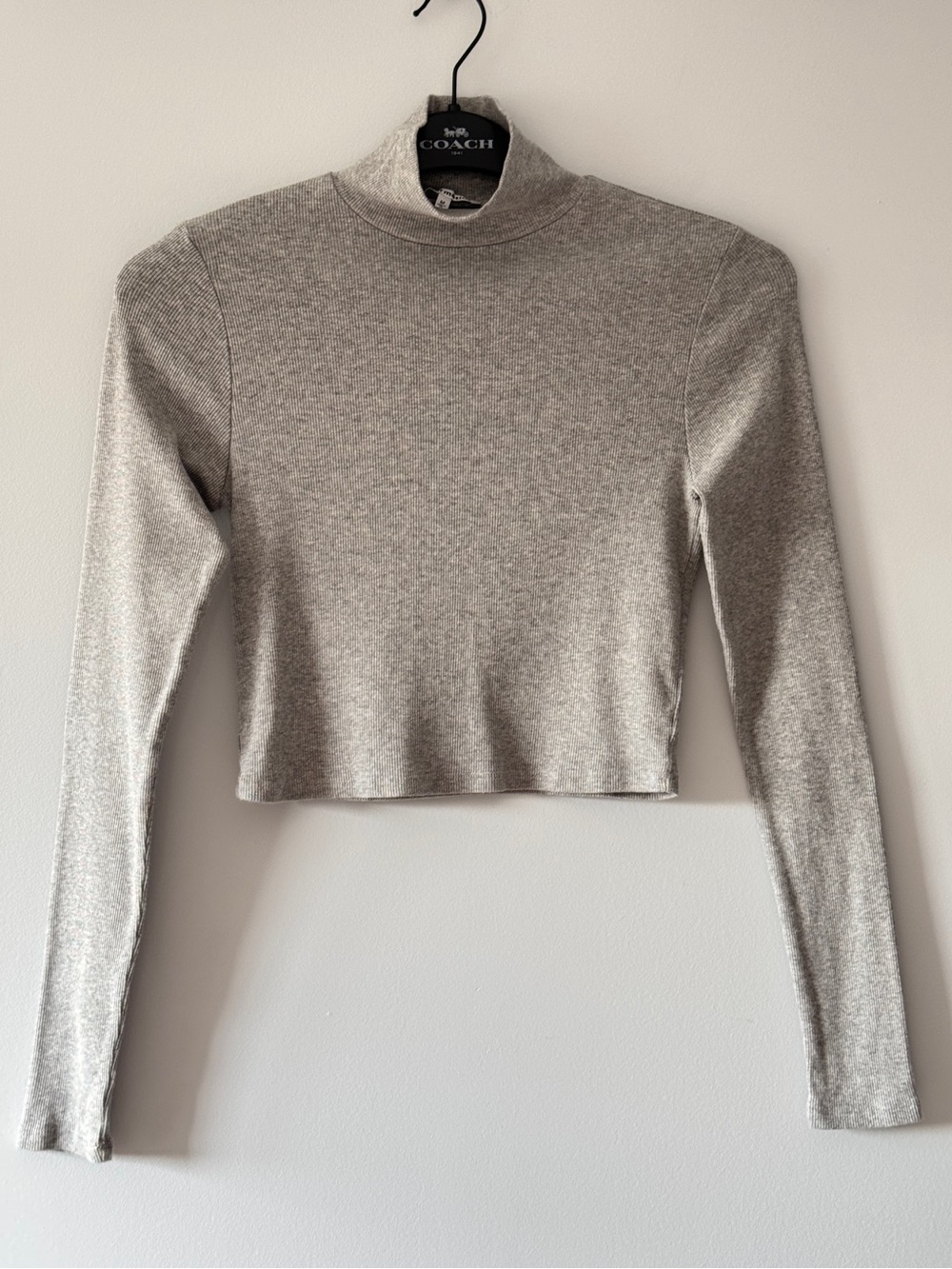 Reformation Davy Cropped Ribbed Turtleneck Tee Size M